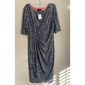 NWT Connected Apparel Faux Wrap Knee Length Dress-Size 6